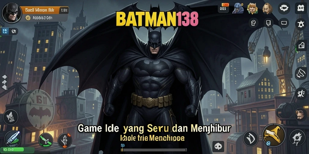 Screenshot utama menunjukkan aksi mendebarkan dalam gameplay Idle BATMAN138.