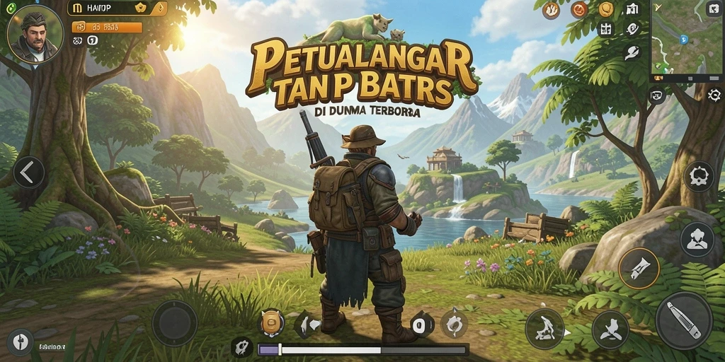 Screenshot menampilkan suasana petualangan di dunia terbuka HARAPJP.