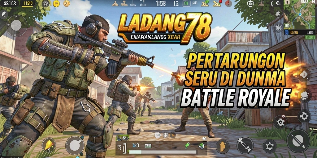 Screenshot menampilkan aksi seru dalam pertempuran Battle Royale.
