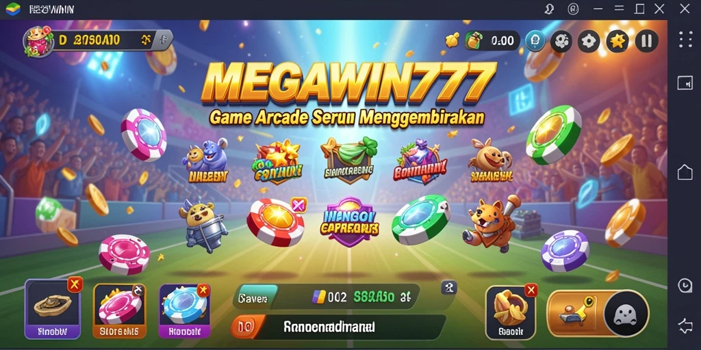 Tampilan seru dari gameplay MEGAWIN777 yang menampilkan aksi Arcade menarik.