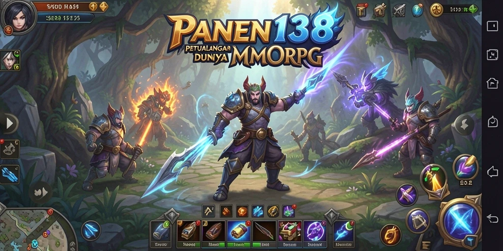 Tangkapan layar utama gameplay <strong>PANEN138</strong> menampilkan pertarungan seru dalam dunia MMORPG.