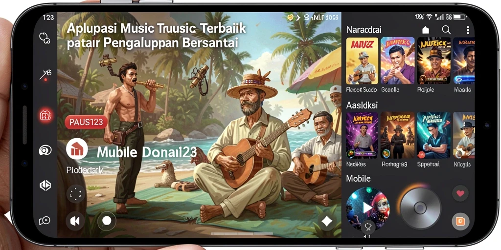 Screenshot menunjukkan pengguna sedang menikmati permainan musik di PAUS123.