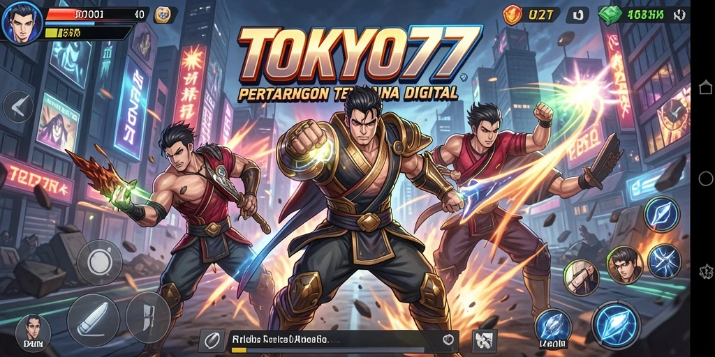 Tangkapan layar dari gameplay TOKYO77 yang intens dan mendebarkan.